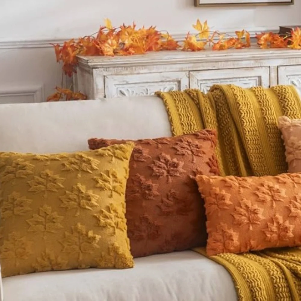 Set of 2 leaves 🍁 Fall Decorative Throw Pillow Covers 18